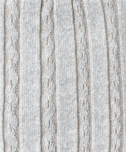 Fall 25 | Cable Cotton Dress Socks OKAYOK S/M White Ash