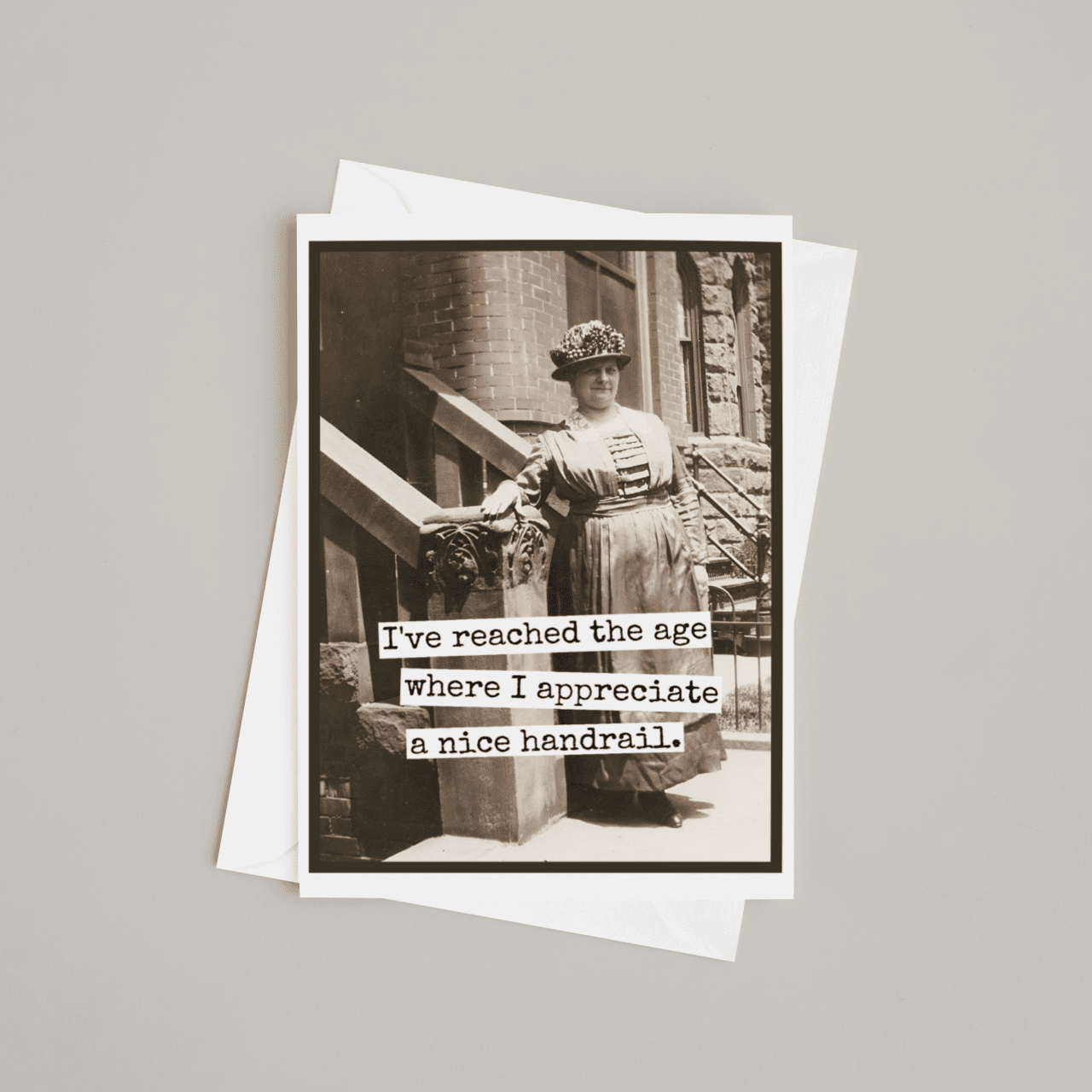 Funny Birthday Card. I Appreciate A Nice Handrail. Raven&