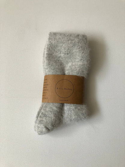 FLUFFY ANGORA SOCKS - NEUTRAL Socks Billy Bamboo Light gray  