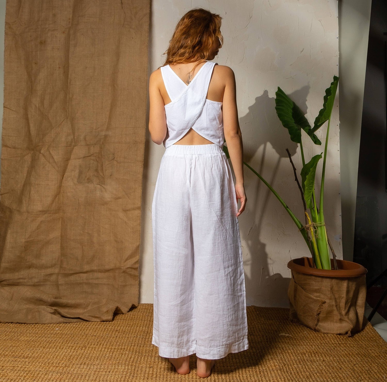 High Waisted Linen Pants Pants Moa