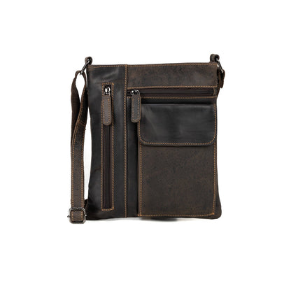 Ladies Cross Body Leather Bag Lucy LD007 Greenwood Leather Brown