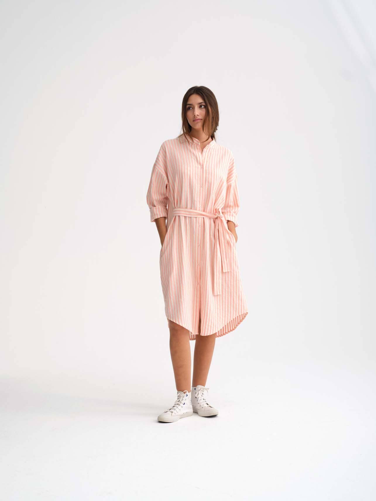 CECILIA SÖRENSEN Dress in Organic Fishbone Jacquard Dress CECILIA SÖRENSEN