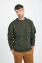 Raheen Tweed Roll Neck Mens Sweater - Green Men&