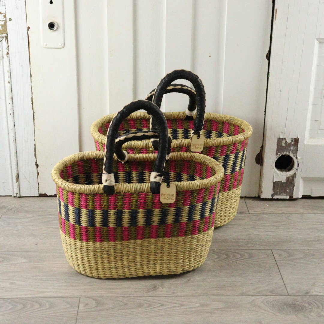 Oval Basket with Two Handles Medium - Traditional Palette Baskets Big Blue Moma   