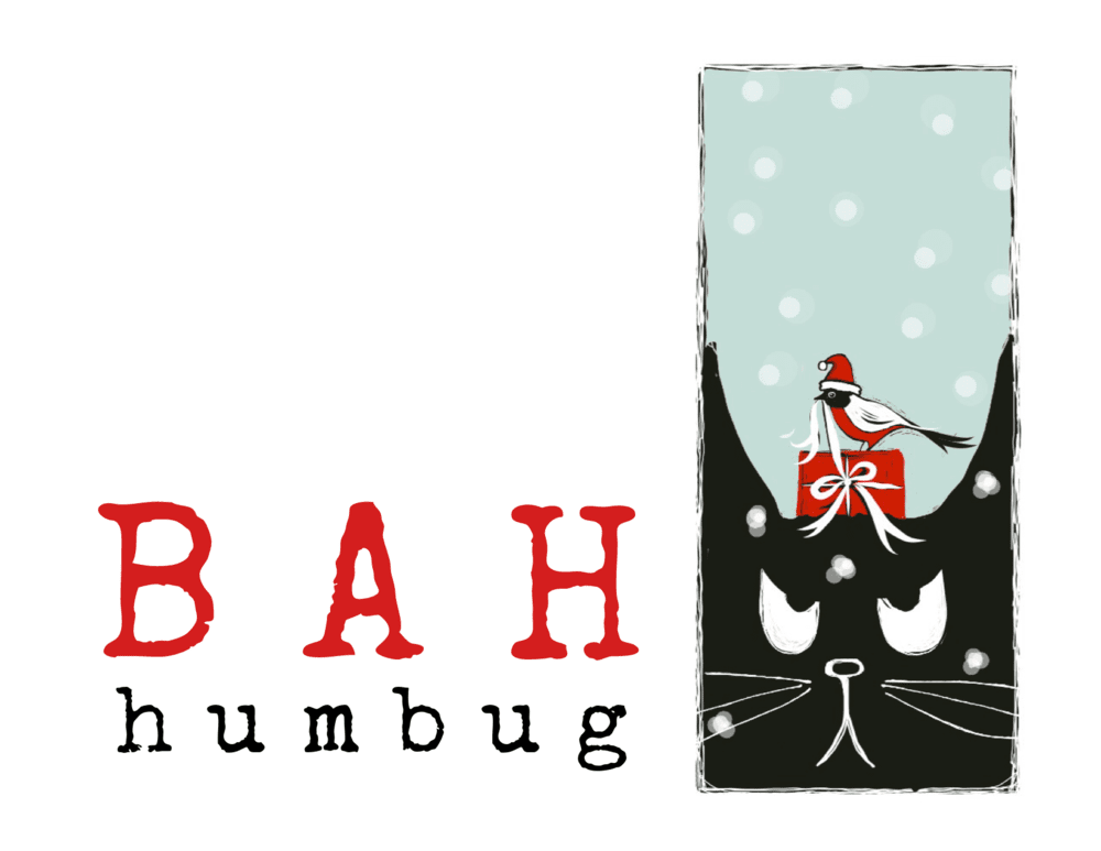 Bah Humbug Cat - Funny Christmas Holiday Card Greeting Cards Newfolk & Cabin Paper Studio   