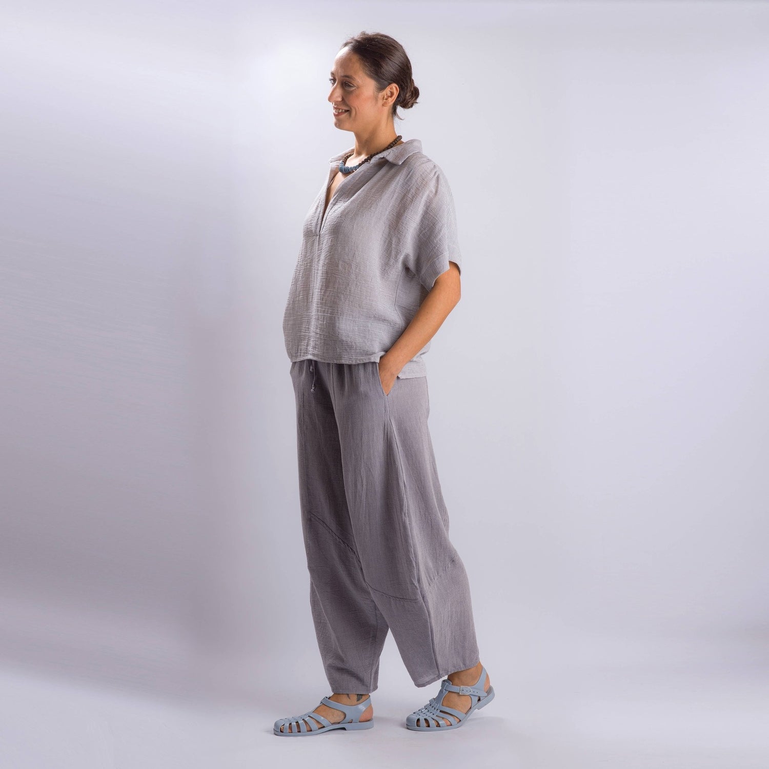 Loomist Sile Collared Top Tops loom.ist