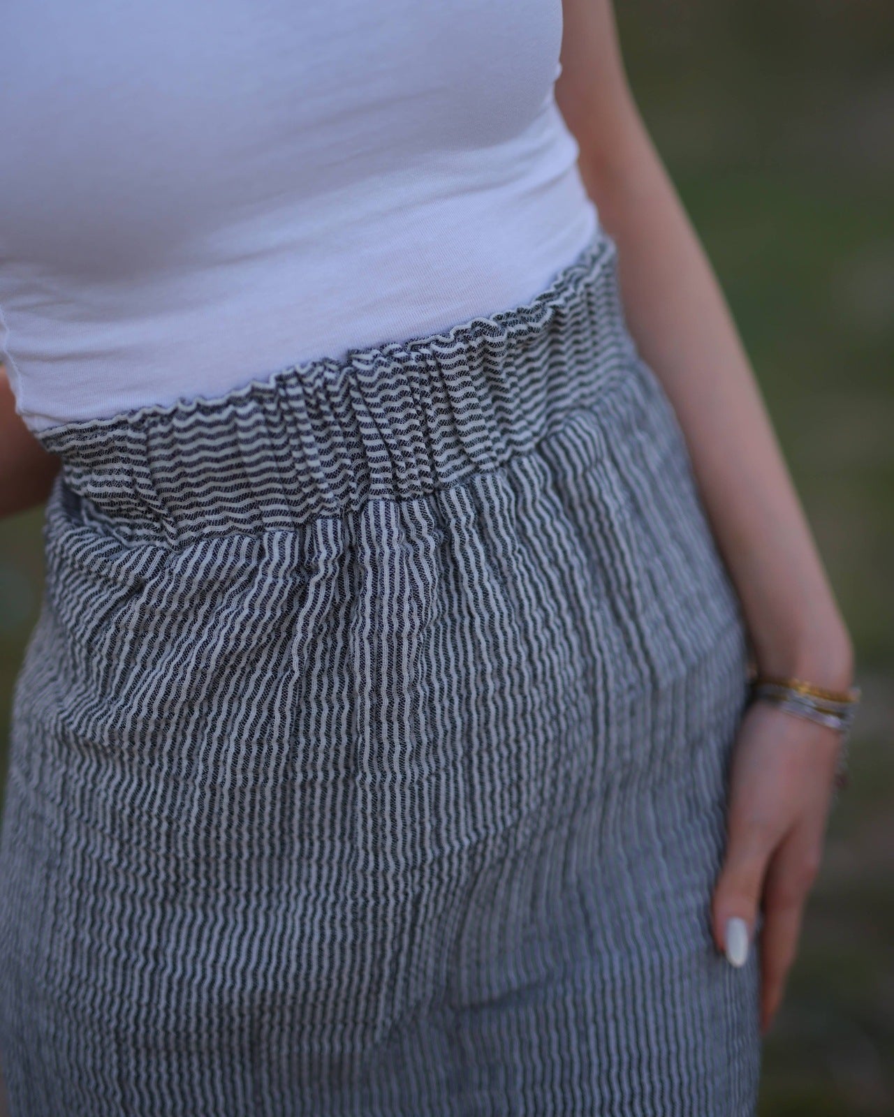 Striped Maxi Skirt Dress Moa   