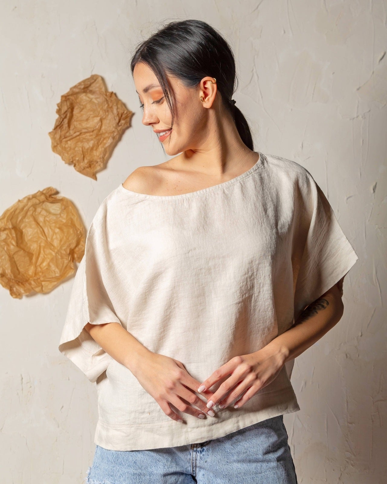 Loomist Pure Linen Boatneck Top Tops Moa