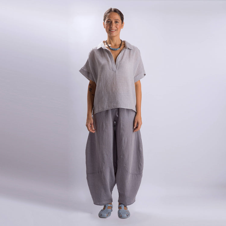 Loomist Sile Collared Top Tops loom.ist