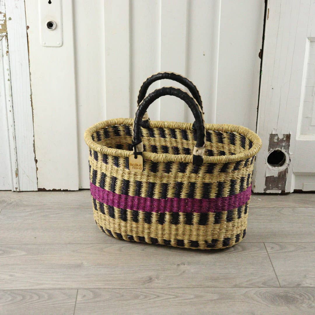 Oval Basket with Two Handles Medium - Traditional Palette Baskets Big Blue Moma   