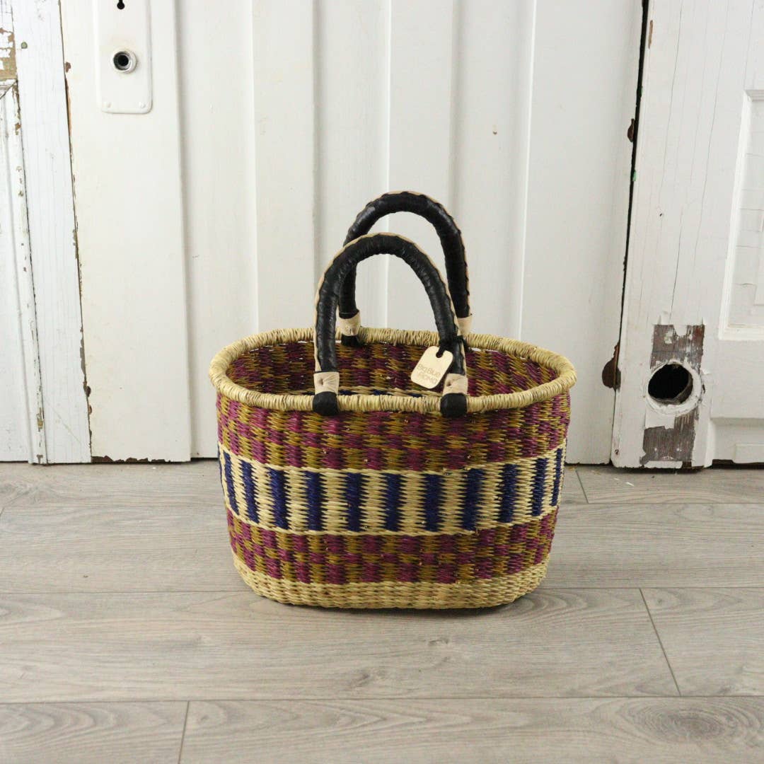 Oval Basket with Two Handles Medium - Traditional Palette Baskets Big Blue Moma   