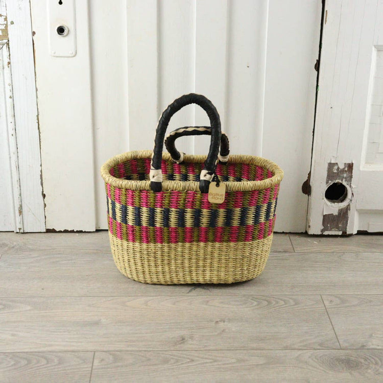 Oval Basket with Two Handles Medium - Traditional Palette Baskets Big Blue Moma   