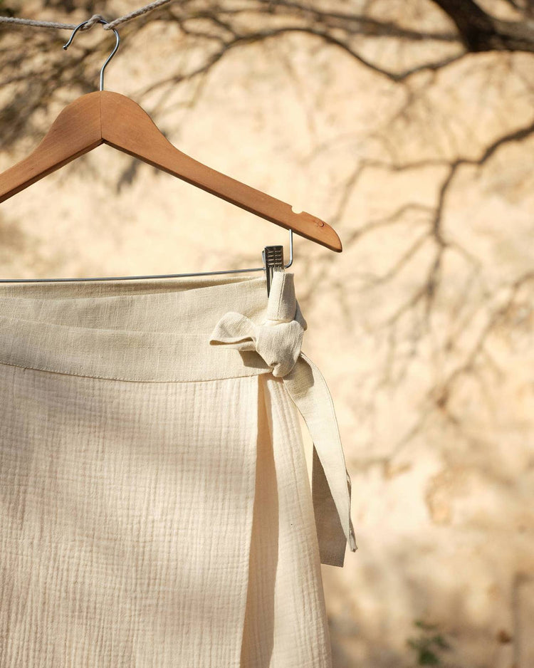 500 FAVA Wrap skirt in soft organic cotton muslin /linen Skirt CECILIA SÖRENSEN