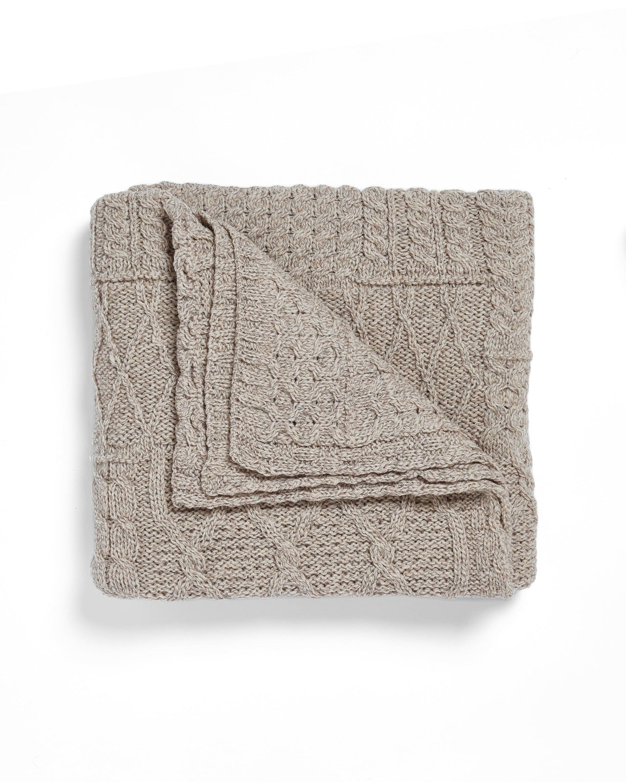 Keel Aran Patchwork Blanket -  Oat Blanklets Aran Woollen Mills   