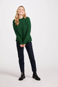 Brackloon Tweed Roll Neck Ladies Sweater - Bright Green Aran Woollen Mills
