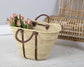 STRAW SHOPPER bag with SHOULDER STRAPS Bacon Basketware
