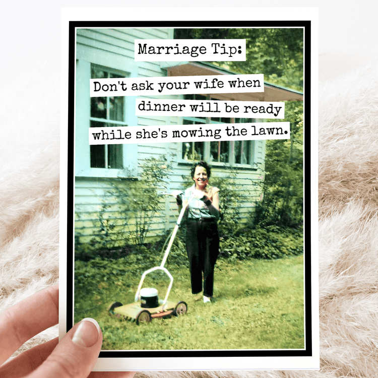 CARD. Marriage Tip. Funny Greeting Card. Anniversary. Greeting Cards Raven&