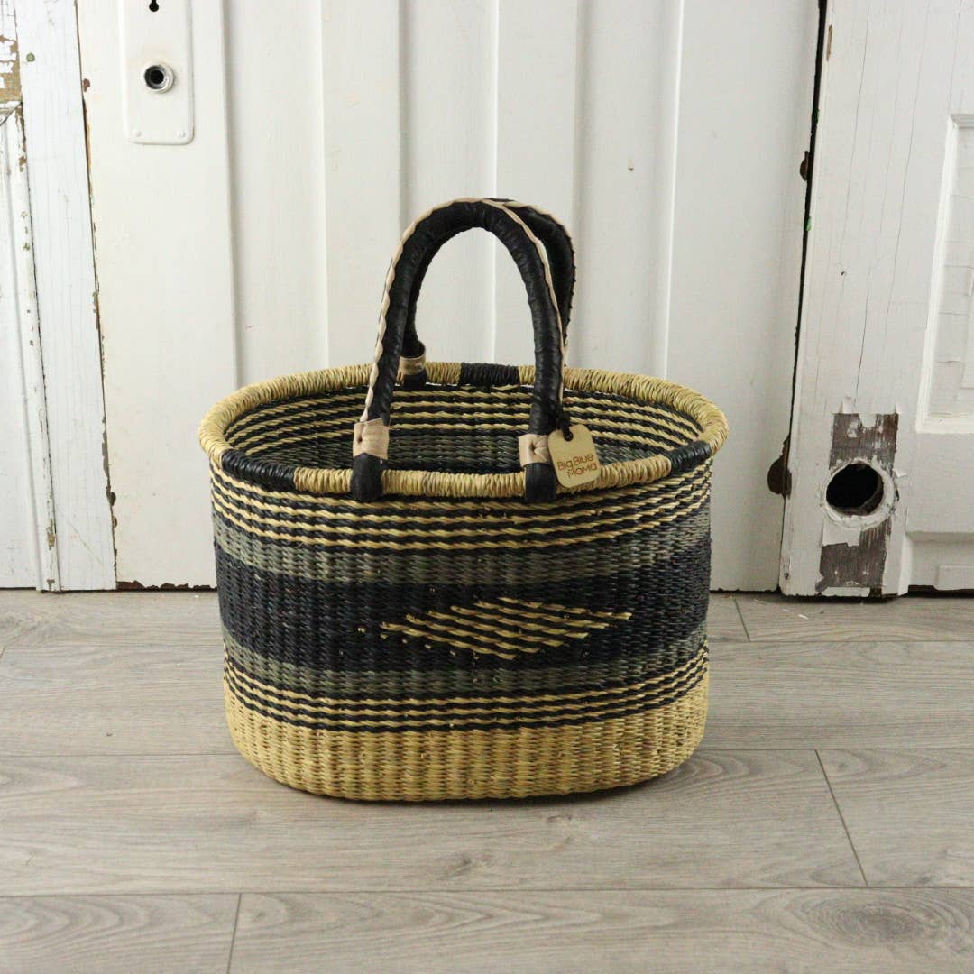 Oval Basket with Two Handles Medium - Traditional Palette Baskets Big Blue Moma   