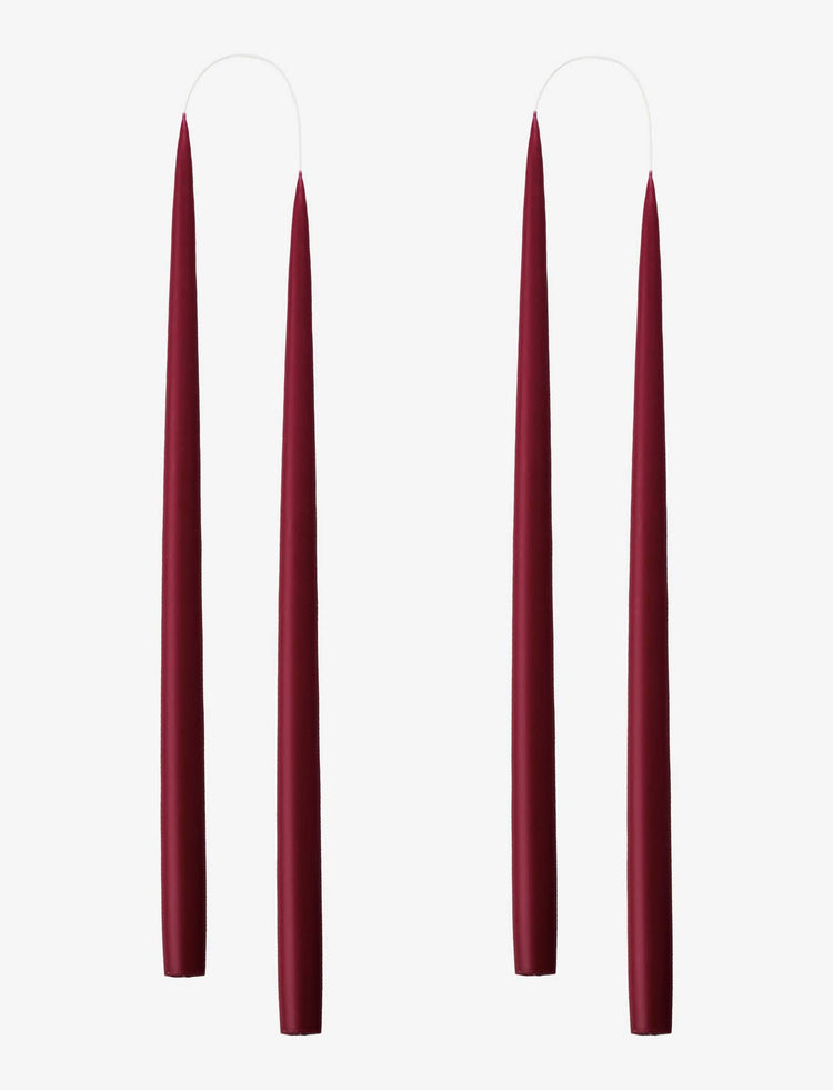 Light Burgundy Danish Taper Candle | Set of Two Candles Twilight Collection   