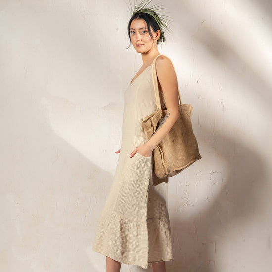 Double Gauze Strap Dress Moa