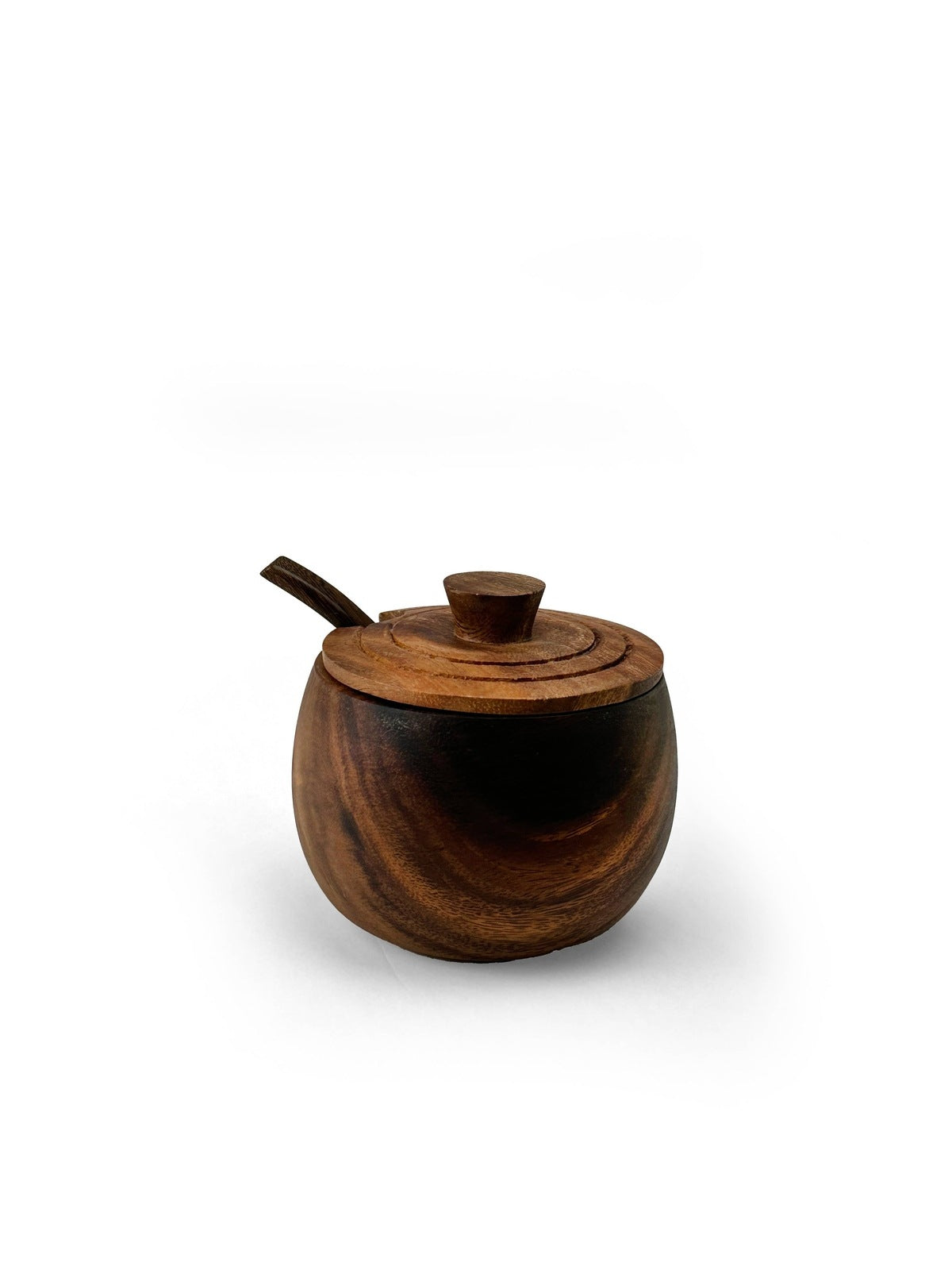 Wooden Canister Sugar Bowl Salt Bowl With Spoon Salt Bowl Baroy   