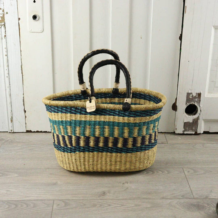 Oval Basket with Two Handles Medium - Traditional Palette Baskets Big Blue Moma   