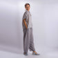 Loomist Sile Collared Top Tops loom.ist Gray Striped