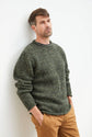 Raheen Tweed Roll Neck Mens Sweater - Green Men&