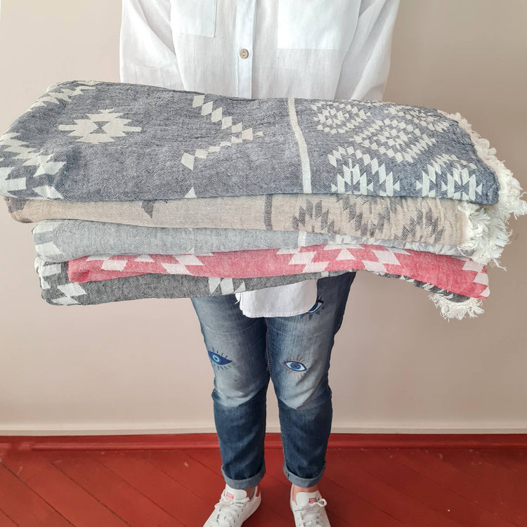 Aztec Pattern Double Face Beach Towel / Camping Blanket Towels Moa   
