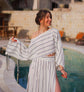 Black Off Shoulder Crop Top Blouse Moa