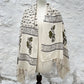 Loomist Wood Block Printed Linen Wrap Scarf loom.ist Natural-Green
