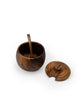 Wooden Canister Sugar Bowl Salt Bowl With Spoon Salt Bowl Baroy   