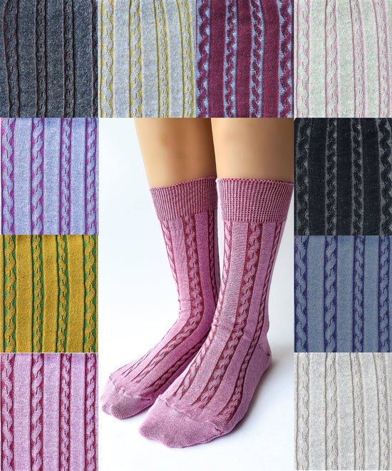 Fall 25 | Cable Cotton Dress Socks OKAYOK