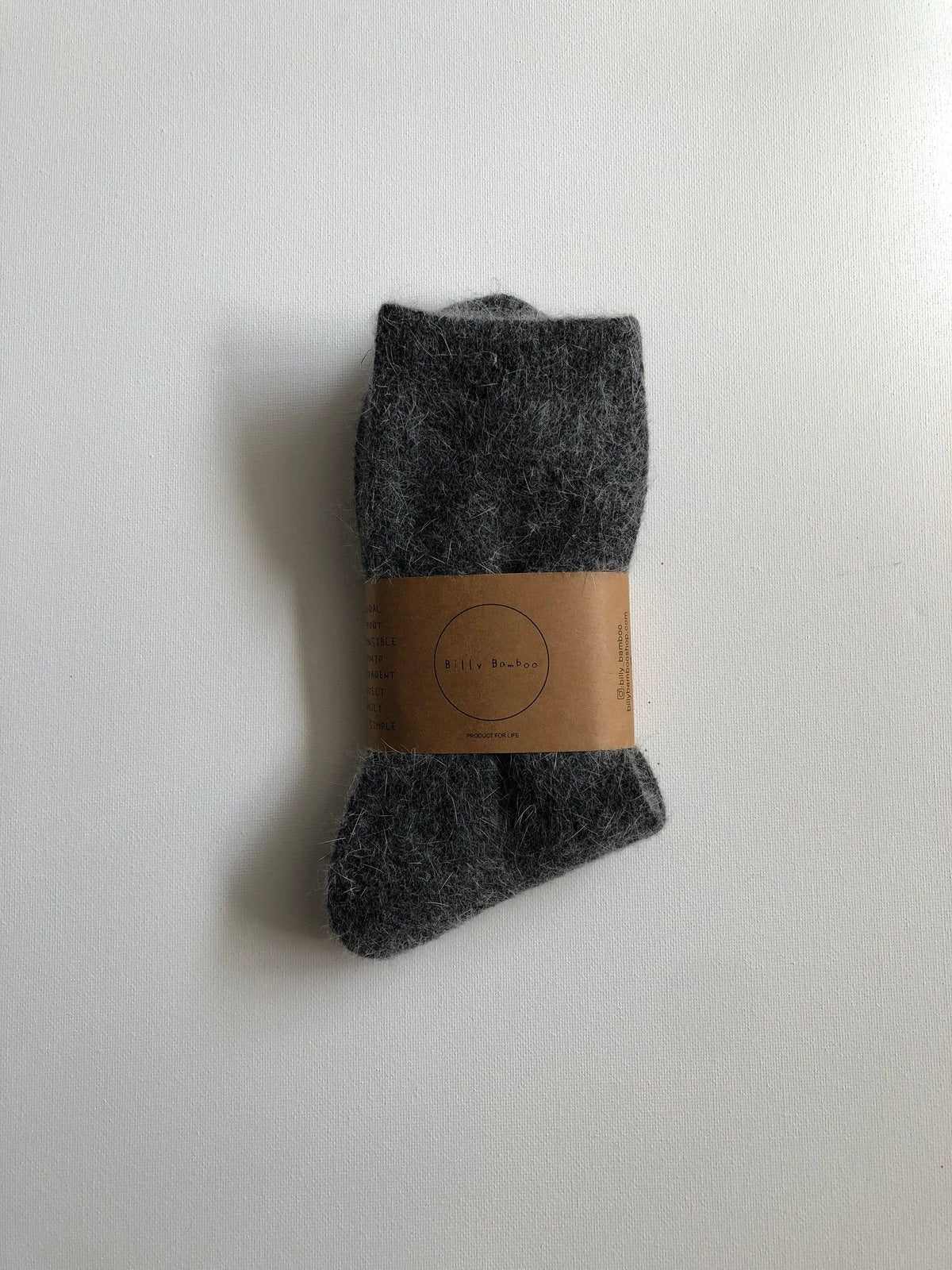 FLUFFY ANGORA SOCKS - NEUTRAL Socks Billy Bamboo Dark gray  