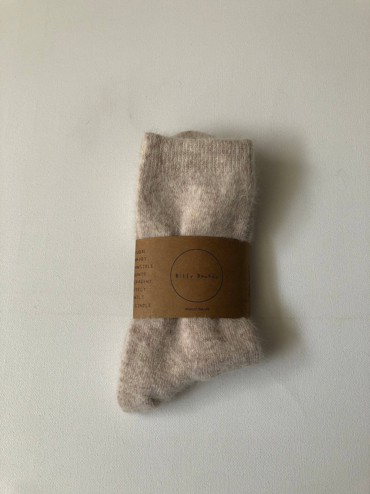 FLUFFY ANGORA SOCKS - NEUTRAL Socks Billy Bamboo Oat  