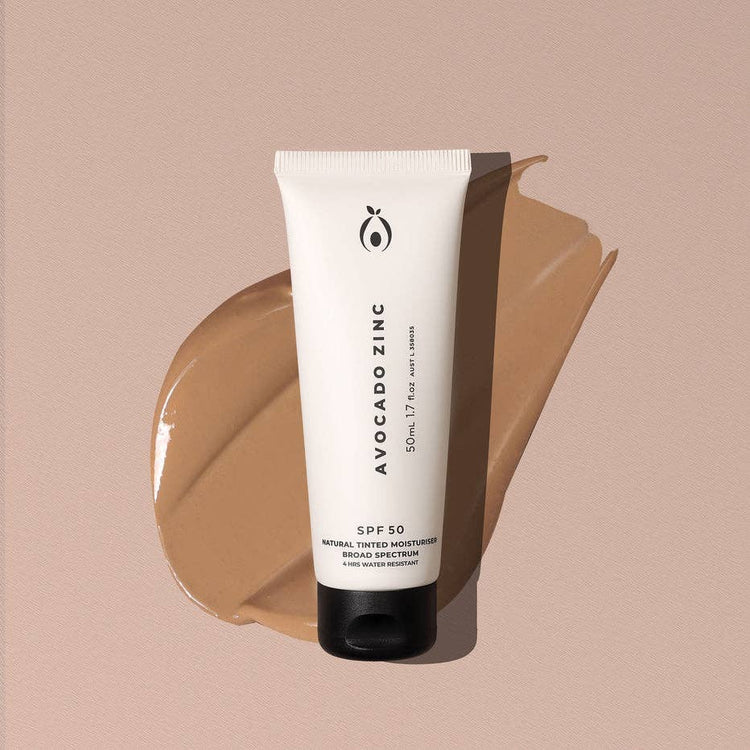 SPF 50 Natural Tinted Moisturiser Skin Care Avocado Zinc Medium-Dark