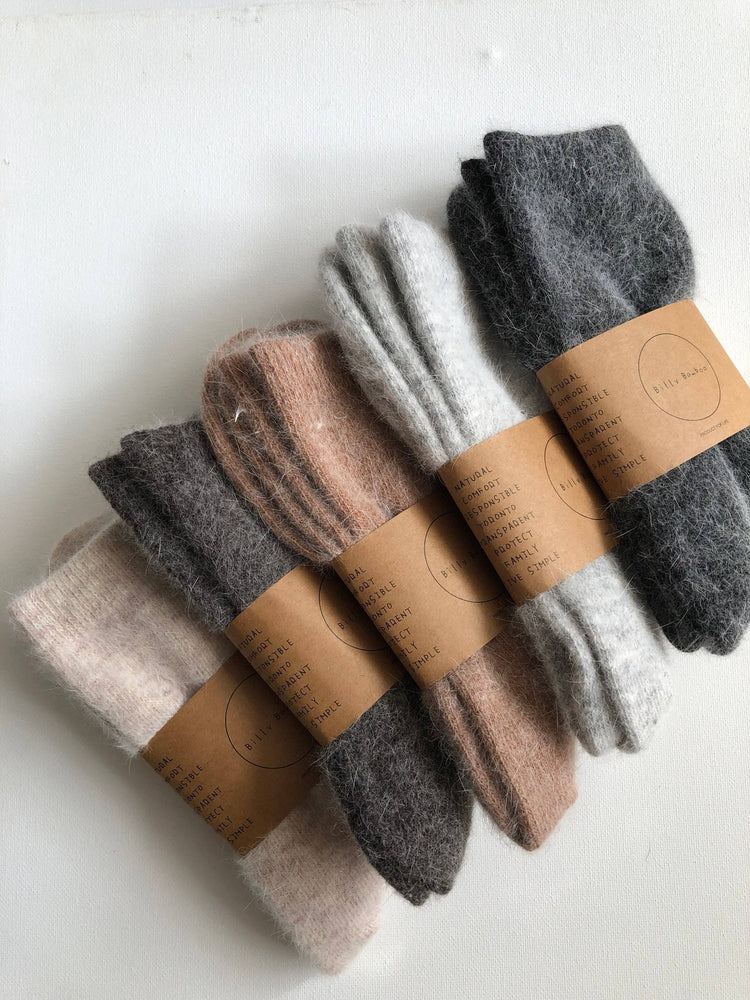 FLUFFY ANGORA SOCKS - NEUTRAL Socks Billy Bamboo   