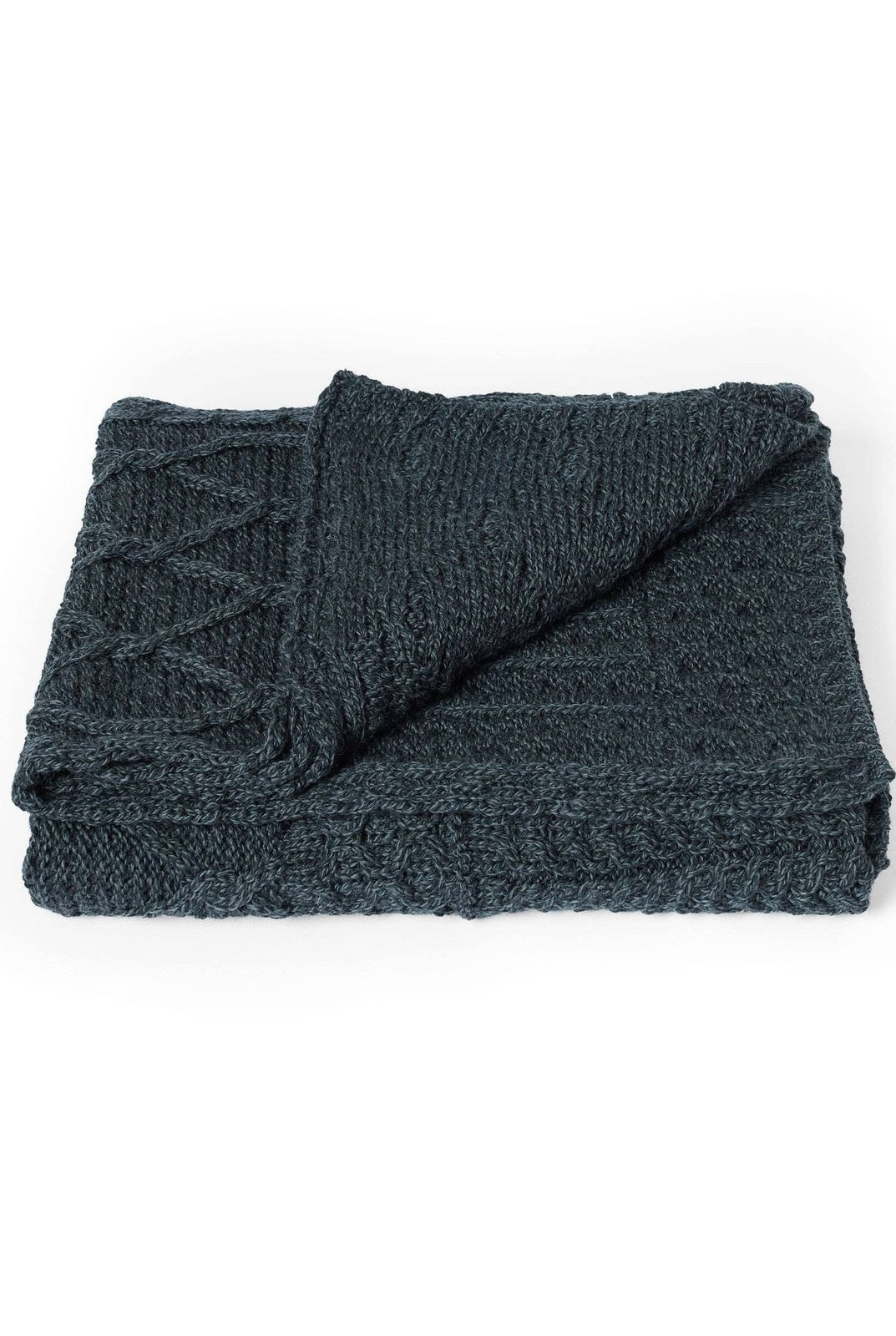 Keel Aran Patchwork Merino Blanket - Grey Blankets Aran Woollen Mills
