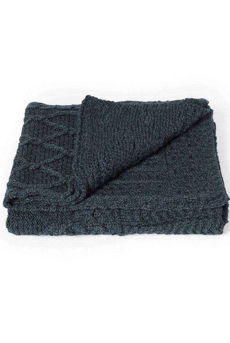 Keel Aran Patchwork Merino Blanket - Grey Blankets Aran Woollen Mills