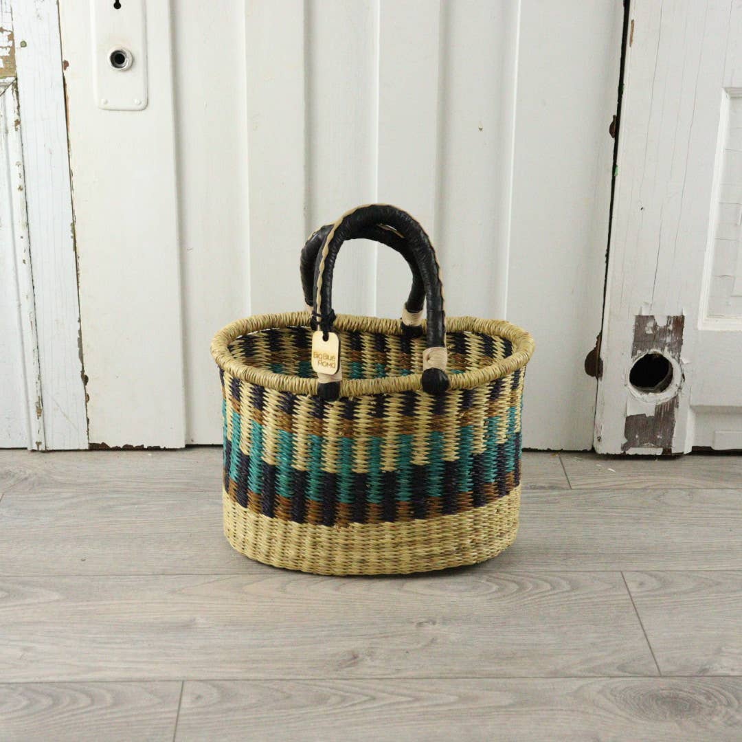 Oval Basket with Two Handles Medium - Traditional Palette Baskets Big Blue Moma   