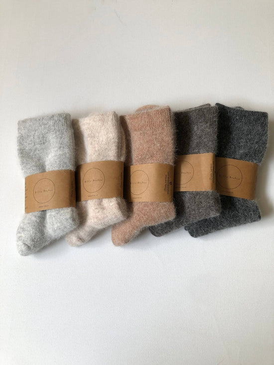 FLUFFY ANGORA SOCKS - NEUTRAL Socks Billy Bamboo   