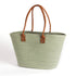 Green Cotton Bag With Brown Handles Baskets Bacon Basketware