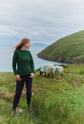 Brackloon Tweed Roll Neck Ladies Sweater - Bright Green Aran Woollen Mills