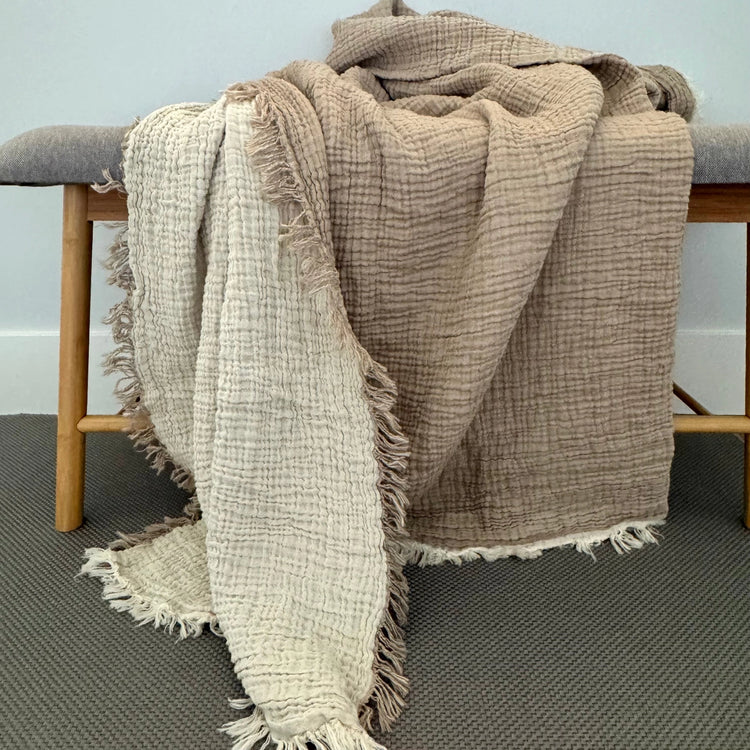 Crinkle Cotton Throw Blanklet Blankets Wylde Brigade