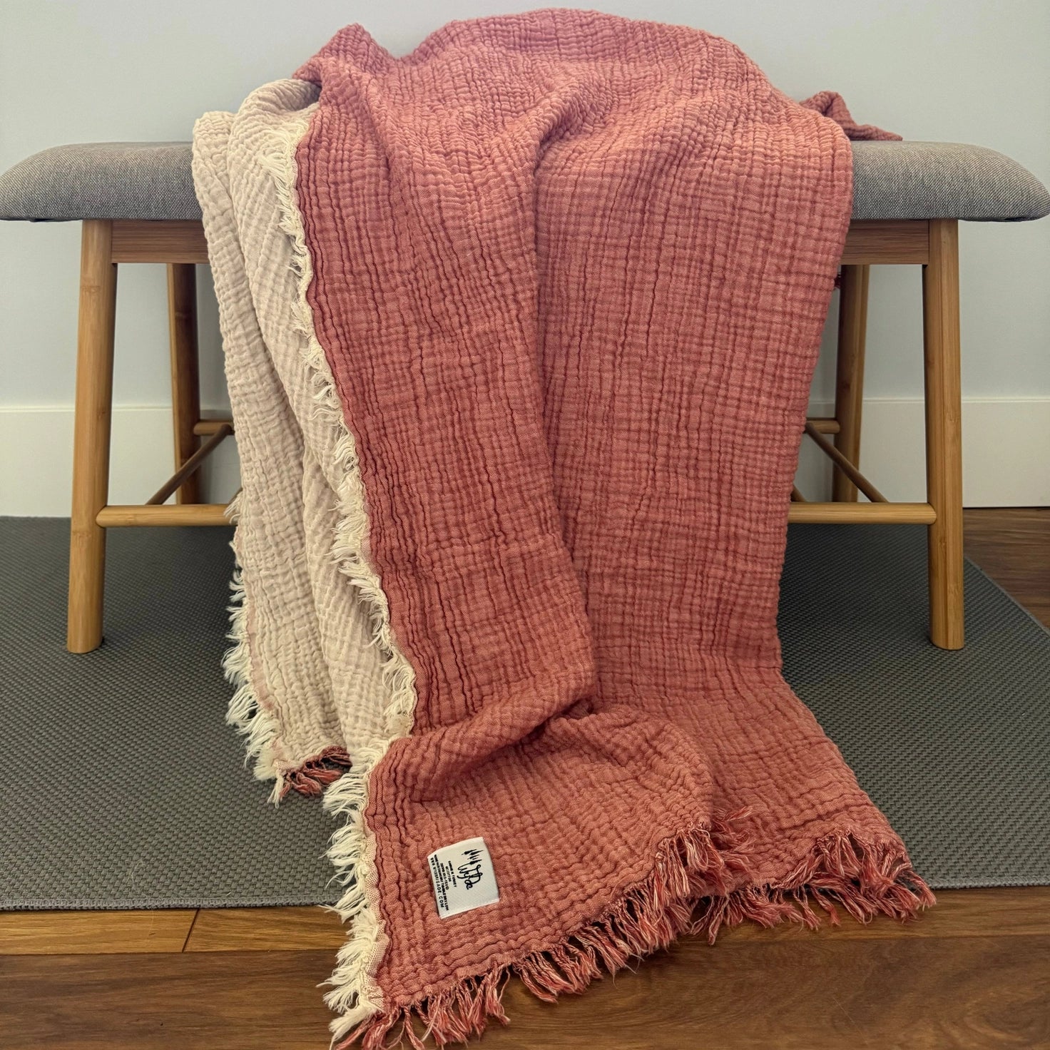 Crinkle Cotton Throw Blanklet Blankets Wylde Brigade