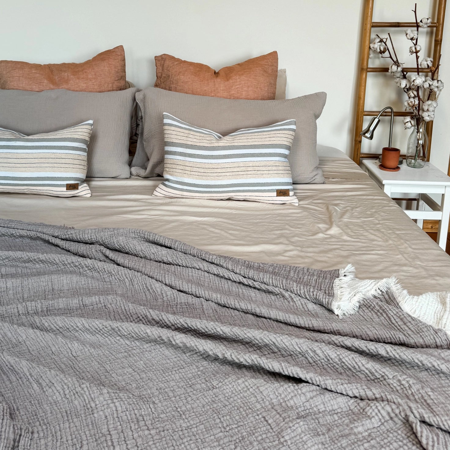 Crinkle Cotton Throw Blanklet Blankets Wylde Brigade