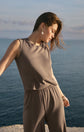 Z Supply Sloane Jersey Muscle Tank Taupe Tanks Z Supply