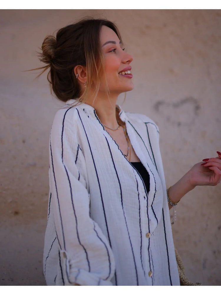 Striped Shirt Dress Dresses Moa