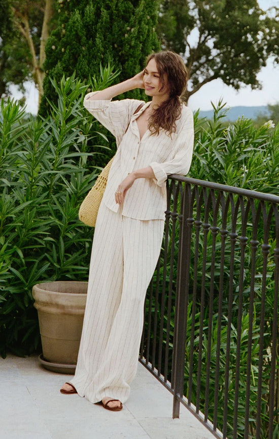 Z Supply Henri Striped Linen Wide Leg Pant Pants Z Supply
