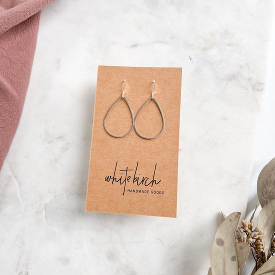 White Birch Silver Teardrop Earrings Earrings White Birch Jewelry